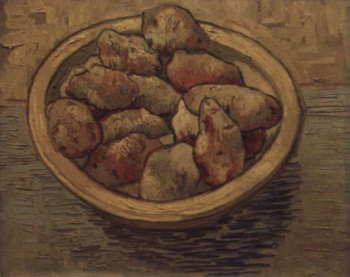 Vincent Van Gogh Style life with potatoes in a Schussel oil painting image